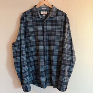 Original Penguin Co. Heritage Slim Fit Plaid Flannel, Mens Size XXL Blue